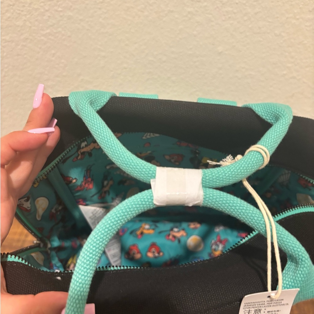 Loungefly Black and Teal Backpack with Character Print- Disney Parks - Picture 4 of 8